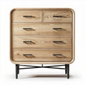 Wooden chest of drawers with metal legs five drawers 80 x 40 x 90cm