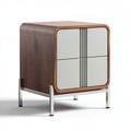 Wooden nightstand with two drawers and metal legs 50 x 50 x 60cm