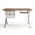 Modern study desk with two drawers and metal legs 120 x 60 x 75cm