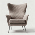 Fabric upholstered armchair with angled back support and metal legs 75 x 80 x 100cm
