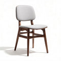 Upholstered dining chair in gray fabric with wooden legs 45 x 45 x 85cm