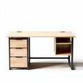 Wooden office desk with storage drawers and open shelf 120 x 60 x 75cm